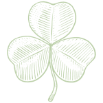 A drawing of a shamrock with green lines.